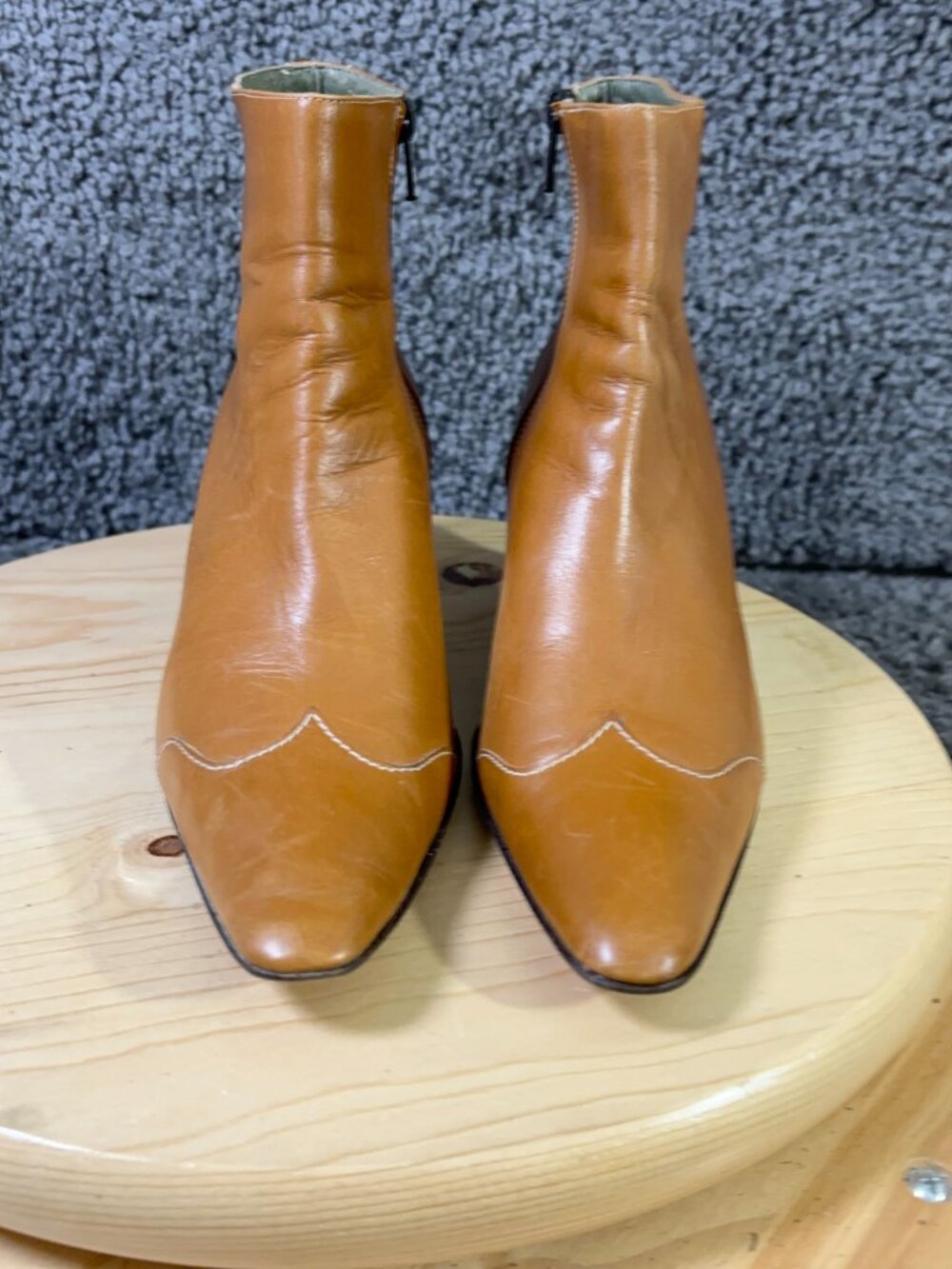 Cole Haan Country Boots Womens 9.5 Brown Leather Kitten Heel Pointed Toe Italy - Picture 2 of 9